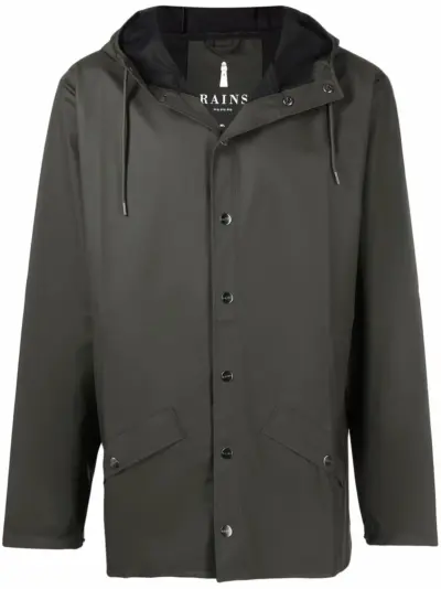 Rains long-sleeve hooded rain jacket - Green