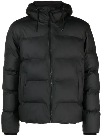 Rains metallic-sheen puffer jacket - Black
