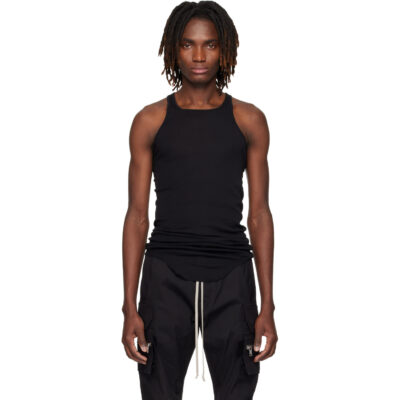Rick Owens Black Temple Basic Rib Tank Top