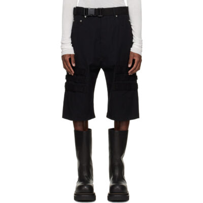 Rick Owens Black Temple Geth Cargo Shorts