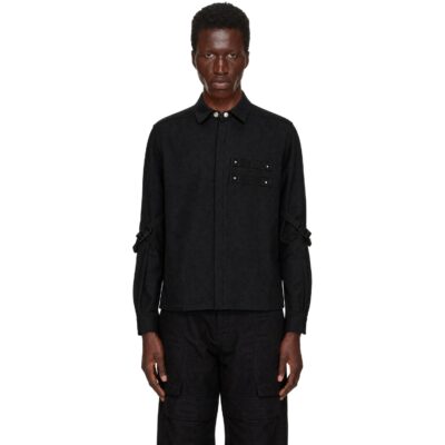 Rick Owens Black Tower Bonotto Whipcord Rowland Shirt