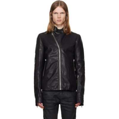 Rick Owens Black Tower Release Leather Jacket