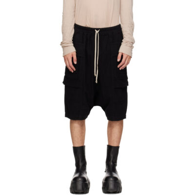 Rick Owens DRKSHDW Black Tower Creatch Cargo Pods Shorts
