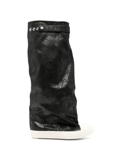 Rick Owens DRKSHDW Elephant coated-denim boots - Black