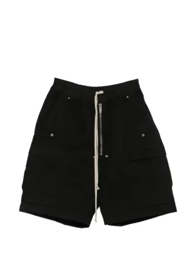 Rick Owens DRKSHDW Tower Cargobela shorts in black heavy poplin