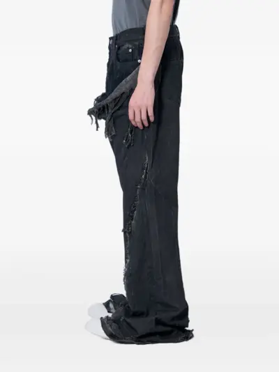 Rick Owens DRKSHDW distressed frayed-edge jeans - Black