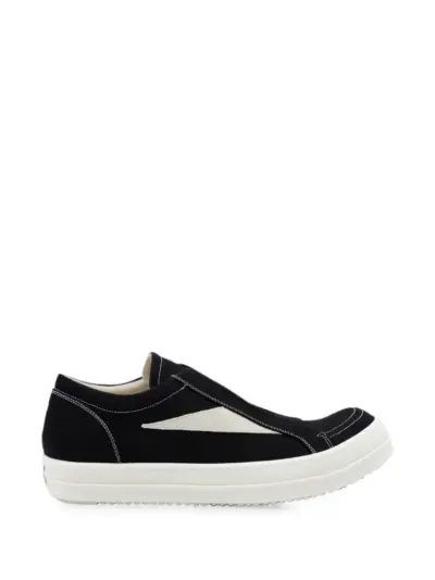 Rick Owens DRKSHDW tower laceless overdyed-denim sneakers - Black
