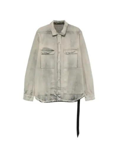 Rick Owens DRKSHDW washed-effect denim jacket - Grey