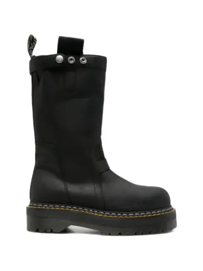 Rick Owens Dr. Martens platform pull-on biker boots - Black