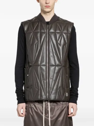 Rick Owens Geocamo leather vest - Brown