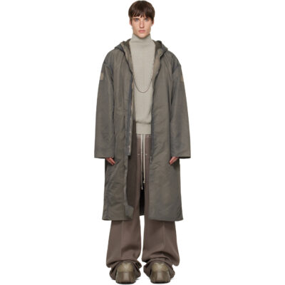 Rick Owens Gray Tower Wide Mac Coat
