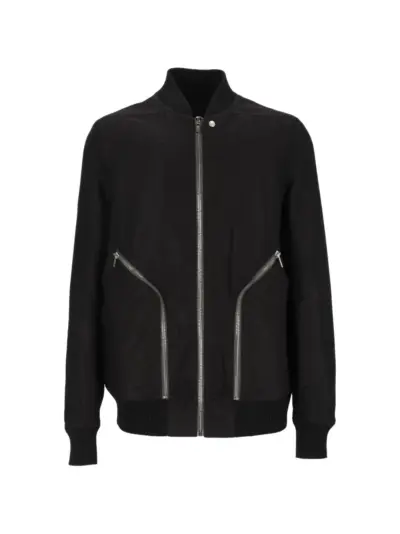 Rick Owens Heizer Flight ramie moleskin jacket - Black