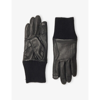 Rick Owens Mens Rick Owens Rib-Cuff Leather Gloves
