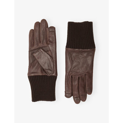 Rick Owens Mens Rick Owens Rib-Cuff Leather Gloves
