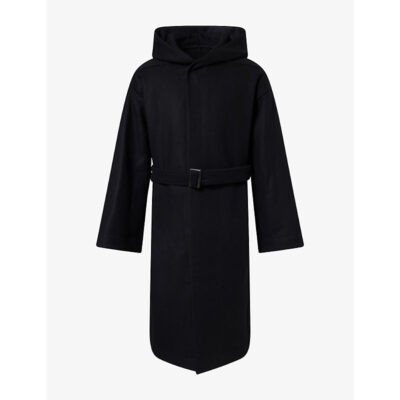 Rick Owens Mens Rick Owens Tower Belted Wool Coat