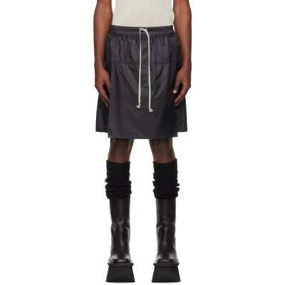 Rick Owens Moncler + Rick Owens Black Kilt Shorts