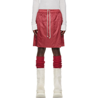 Rick Owens Moncler + Rick Owens Red Kilt Shorts