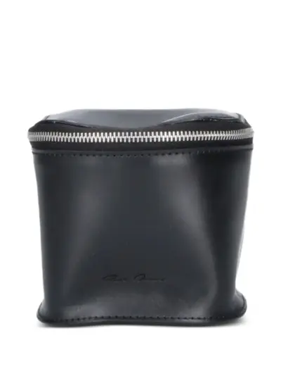 Rick Owens Small logo-embossed wash bag - Black
