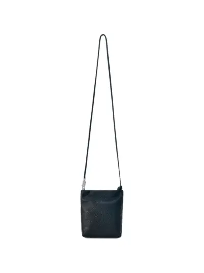Rick Owens Soft Adri textured leather messenger bag - Black