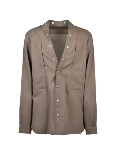 Rick Owens Tower Larry Fogpocket shirt in twisted wool - Brown