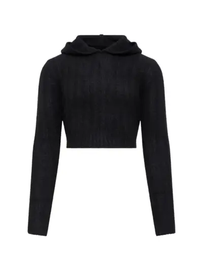 Rick Owens Tower cropped hoodie - Black