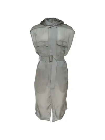 Rick Owens Tower hooded belted coat - Grey
