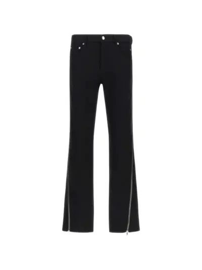 Rick Owens Vega herringbone-wool jeans - Black