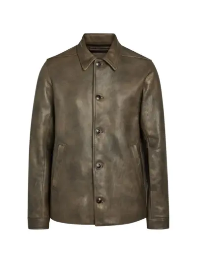 Rick Owens button-up leather jacket - Black