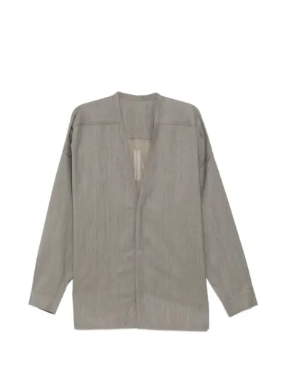 Rick Owens collarless long-sleeve shirt - Grey