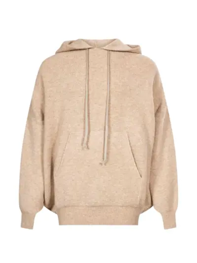 Rick Owens drawstring-hood pouch-pocket hoodie - Neutrals