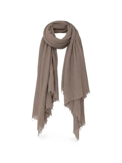 Rick Owens frayed-detail scarf - Grey