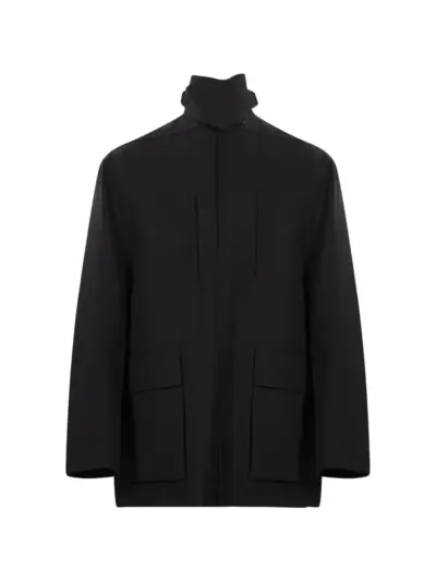 Rick Owens funnel-neck multi-pocket coat - Black