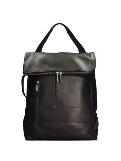 Rick Owens grained leather backpack - Black