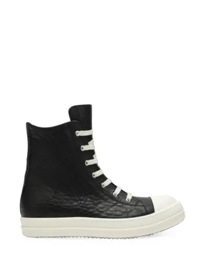 Rick Owens high-top leather sneakers - Black