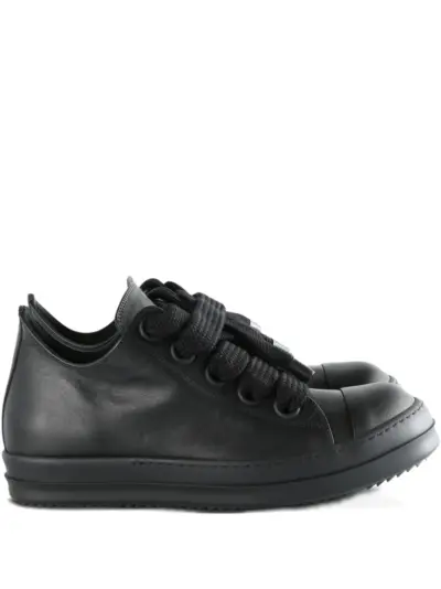 Rick Owens leather lace-up sneakers - Black