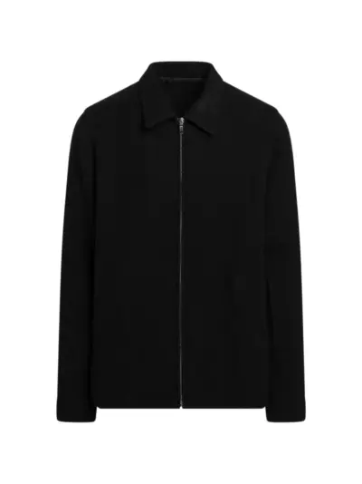 Rick Owens logo-ribbon zip-up jacket - Black