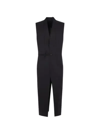Rick Owens sleeveless belted coat - Black