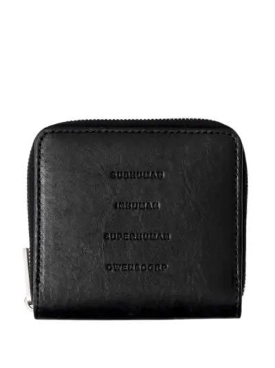 Rick Owens zipped wallet in black tumbled lamb