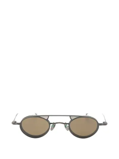 Rigards Ziggy clip-on round-frame sunglasses - Green