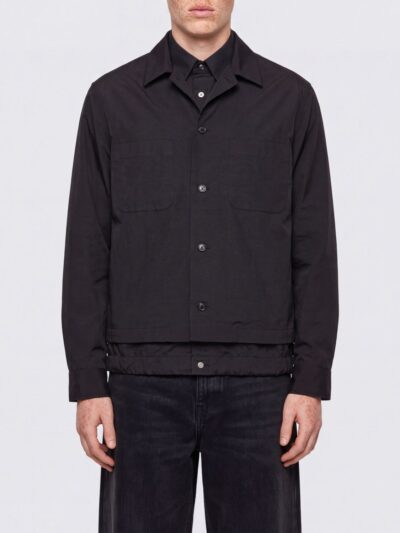 SACAI Cotton-Blend Shirt Jacket with Cuban Collar and Patch Pockets