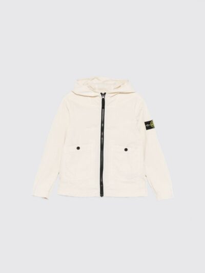 STONE ISLAND JUNIOR Cotton Jacket With Hood