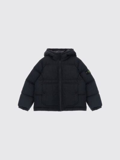 STONE ISLAND JUNIOR Hooded Nylon Ripstop Down Jacket for Boys