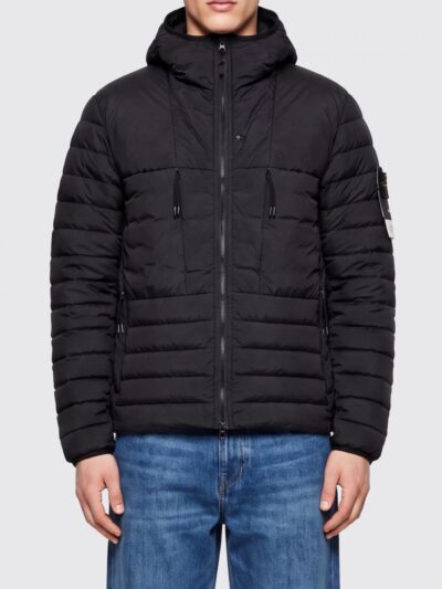 STONE ISLAND Quilted Nylon Puffer Jacket with Hood and Down Padding
