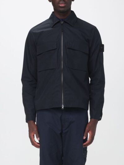 STONE ISLAND Short Shirt Jacket in Organic Cotton Canvas with Zip