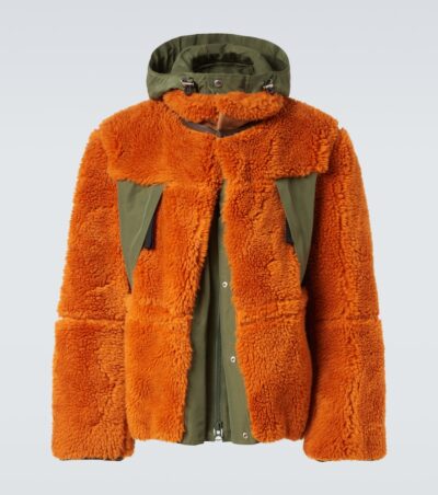 Sacai Wool-blend and canvas jacket