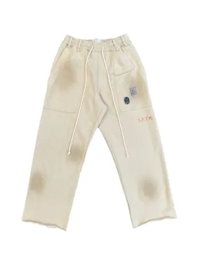 Song For The Mute Gym Track logo-patch drawstring pants - Neutrals