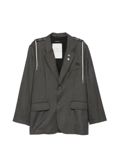 Song For The Mute Square pinstripe-pattern blazer - Grey