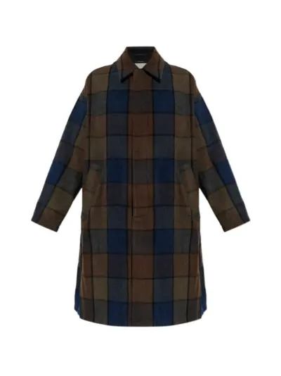 Song For The Mute check wool coat - Brown