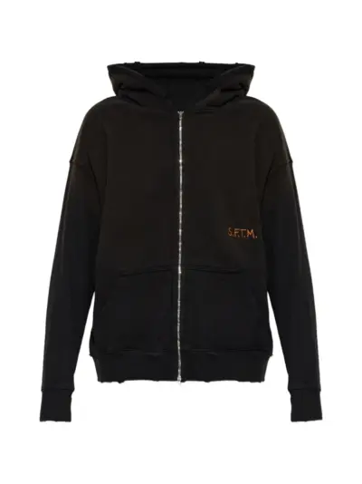 Song For The Mute graphic-print zip-up hoodie - Black