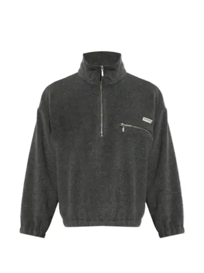 Song For The Mute half-zip chest-pocket sweater - Grey